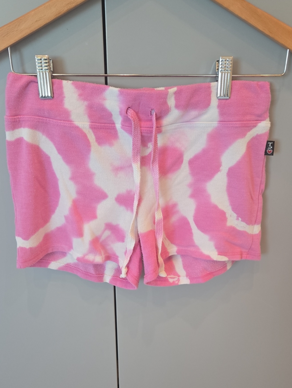 T2love Pink & White Tie-Dye Lounge Shorts